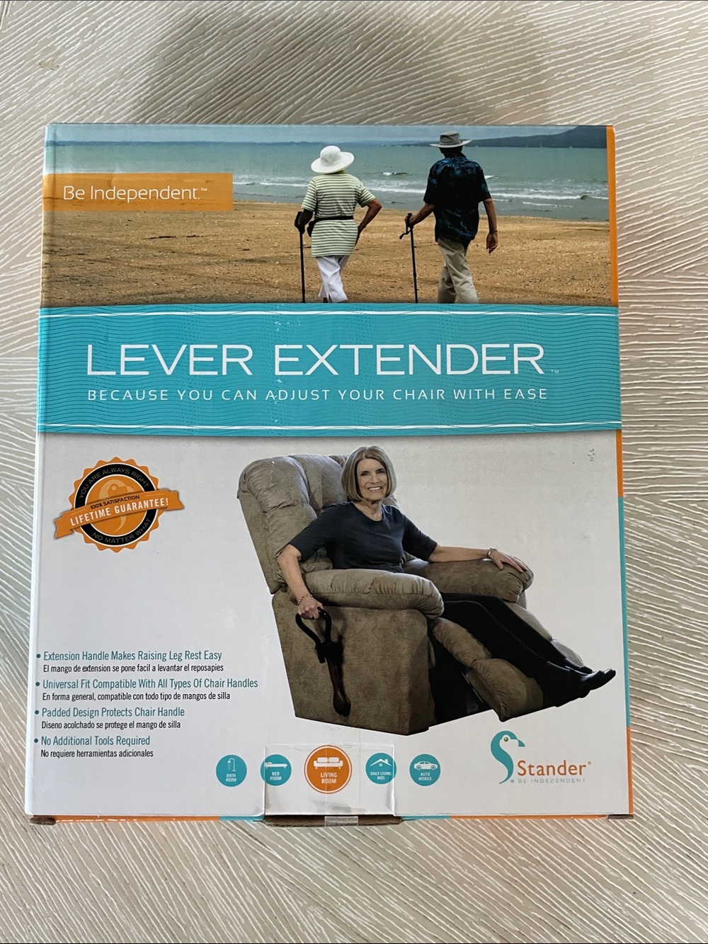 Lever Extender in Black Metal;Chair Handle Extension
